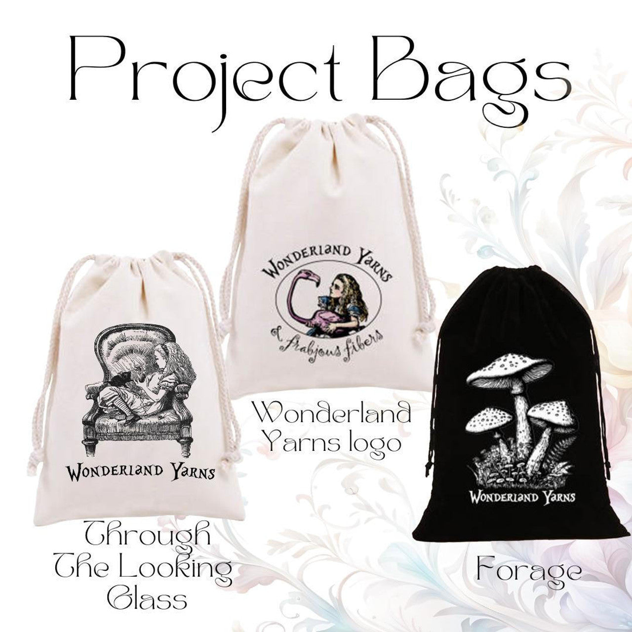 Wonderland Cotton Project Bags